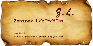 Zentner Lóránt névjegykártya